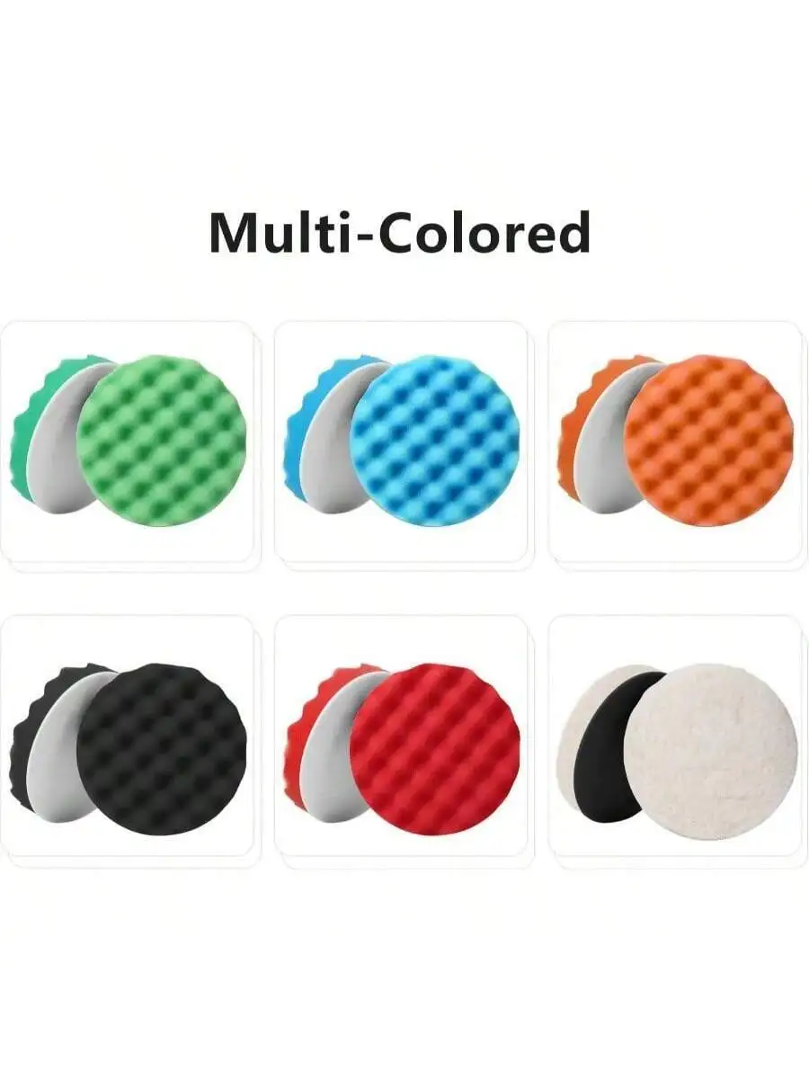 

12PCS 6 Inch Buffing Polishing Pads Sponge Kit For Car Cutting Compounding And Waxing