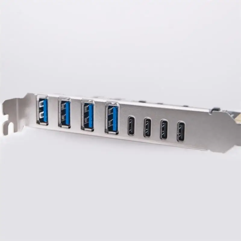 

652F 8PORT PCIE TO USB3.2 CARD CARD PCIE 4X 8X 16X Интерфейсы с портом 4XUSB C & 4XUSB для высокоскоростной передачи данных