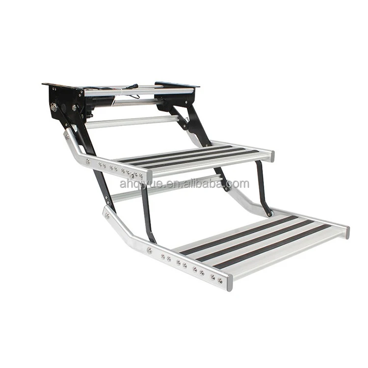 Anti-slip Black Aluminum Electric Double Step 150kg Maximum Static Load For Rvs Recreational Vehicle Conversion Van