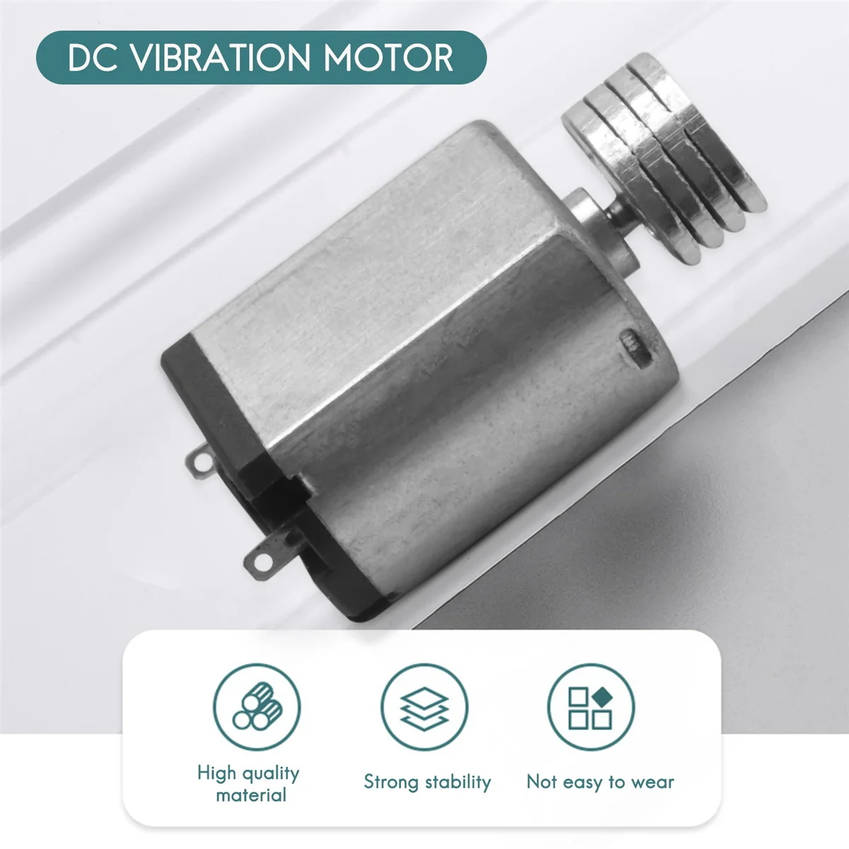 DC1.5V-9V 0.08A 3200RPM سرعة الإخراج محرك اهتزاز صغير، 18x15x12mm فضي