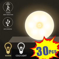 Motion Sensor LED Night Light USB Rechargeable Lamp Energy Saving Bedroom Washroom Stairs Induction Lamp Smart Home