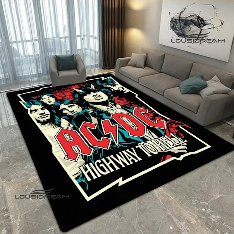 Rock band AC/DC printed carpet yoga mat Non-slip carpet kitchen mat room decor carpets for living room area rug birthday gift