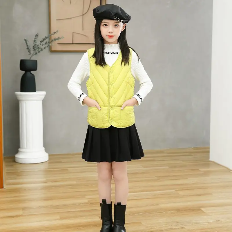 Autumn Kid Vest Winter Warm Fleece Sleeveless Jacket for Boys Girls Casual Versatile Teenage Children Outerwear 9 10 11 12 Years