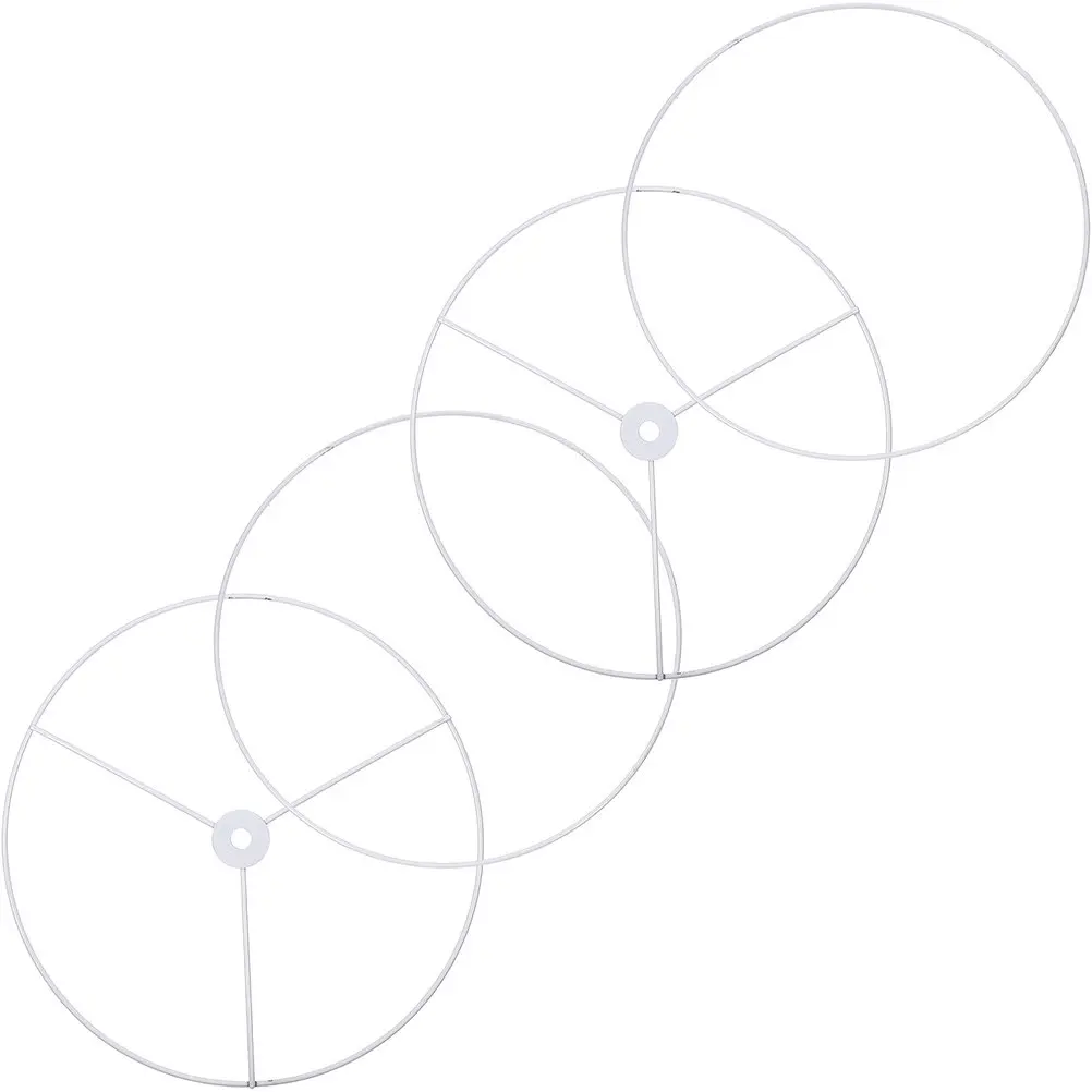 2Sets Round Iron Wire Lampshade Ring DIY Lamp Frame Sturdy Lampshade Holder for Table Ceiling Pendant Light Frames Accessory