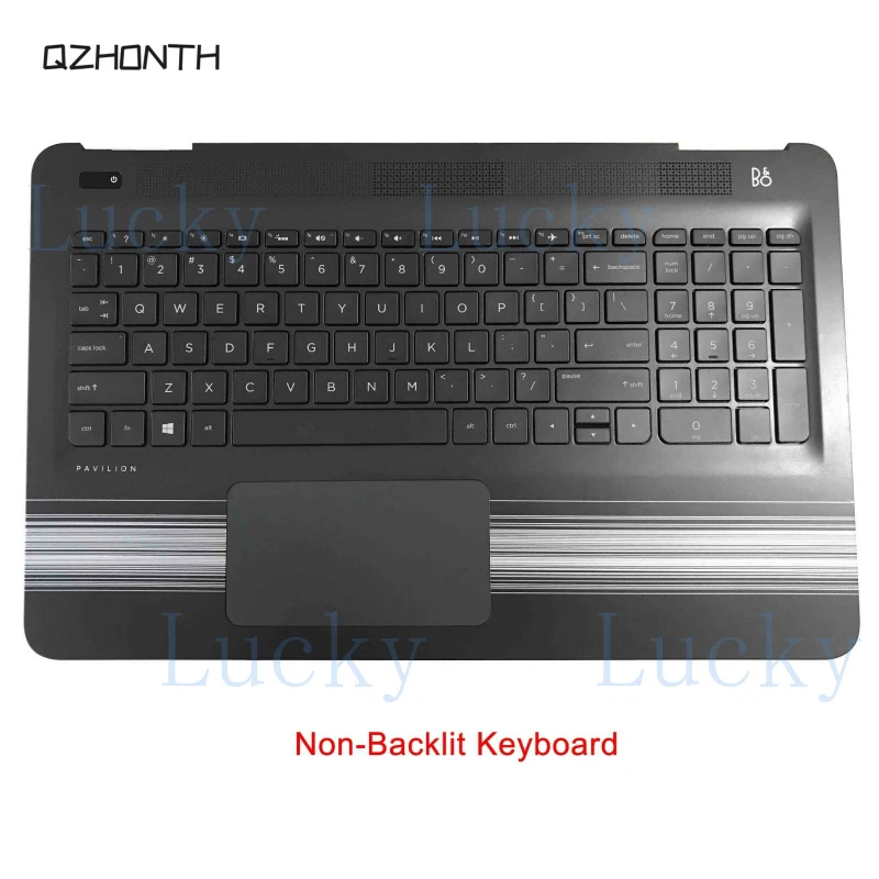

f New for HP Pavilion 15-AU 15-AW Palmrest Keyboard Touchpad Silver Strips Non-Backlit
