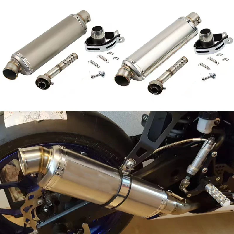 51 mm Universal-Edelstahl-Motorrad-Auspuffschalldämpfer Escape 310 370 440 mm Rohr 100 cc-1000 cc ATV GP Roller für fz6 pcx125