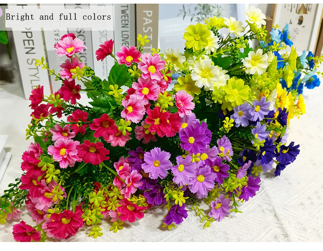 28 Heads Silk Artificial Fake Flowers Daisy Bunch Bouquet Home Wedding Decor Chrysanthemum Bouque Decoration