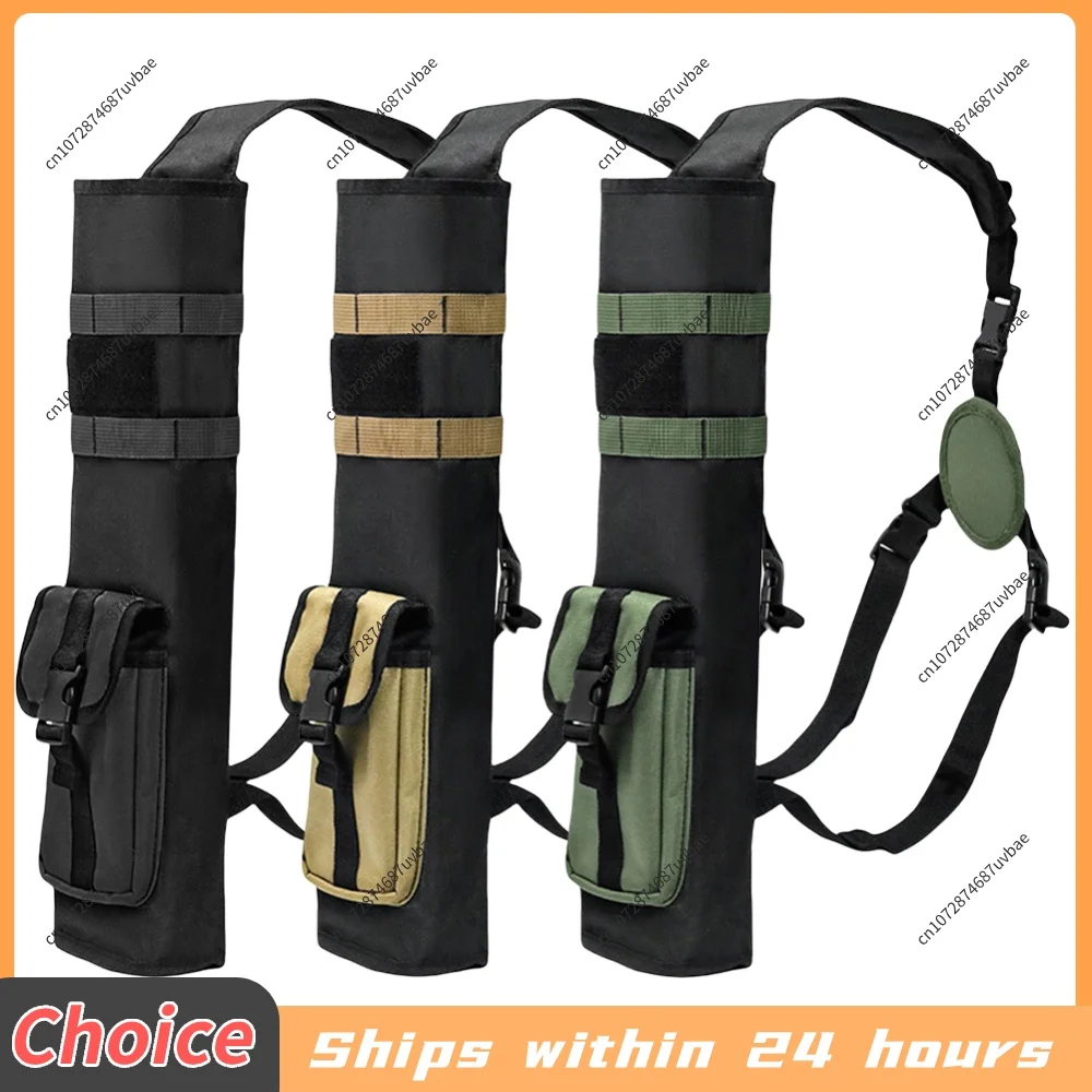 Archery Quiver with Molle System Pocket Back Arrow Quiver Multi-Function Adjustable Arrow Bag for Bow Target Practicing