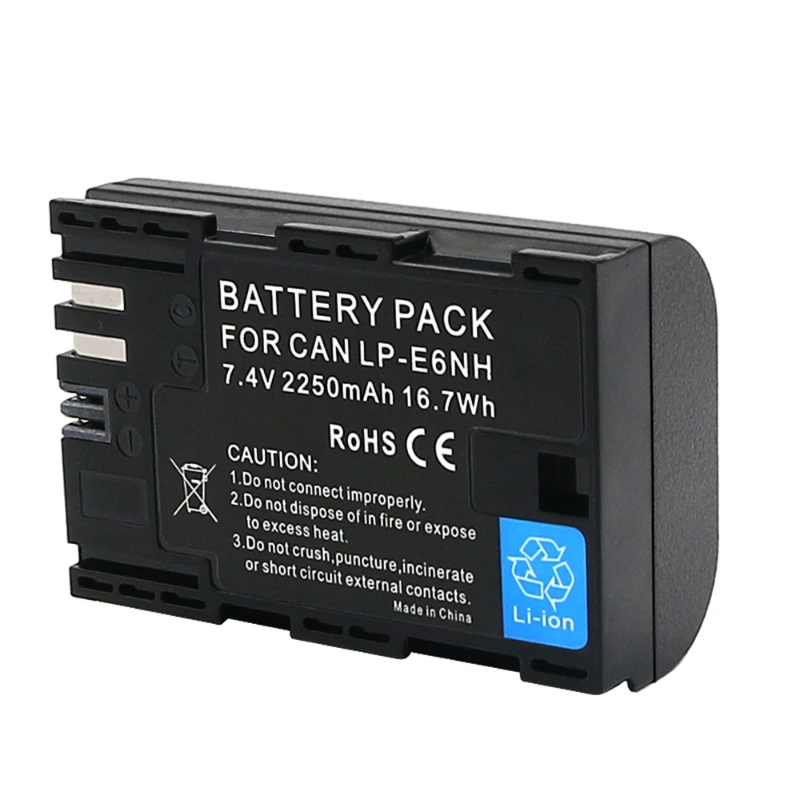 LP-E6NH LPE6NH LP-E6 2250mAh Battery For Canon EOS 5D4 80D 5D3 70D Mark IV III 5DS R 6D Mark II 70D 7D Mark II 90D 80D Camera