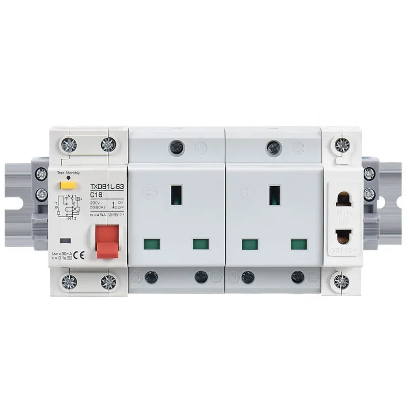 Outdoor Waterproof Socket Electrical Distribution Box With MCB RCBO Circuit Breaker EU AU UK IT FR Universal Socket Type IP65