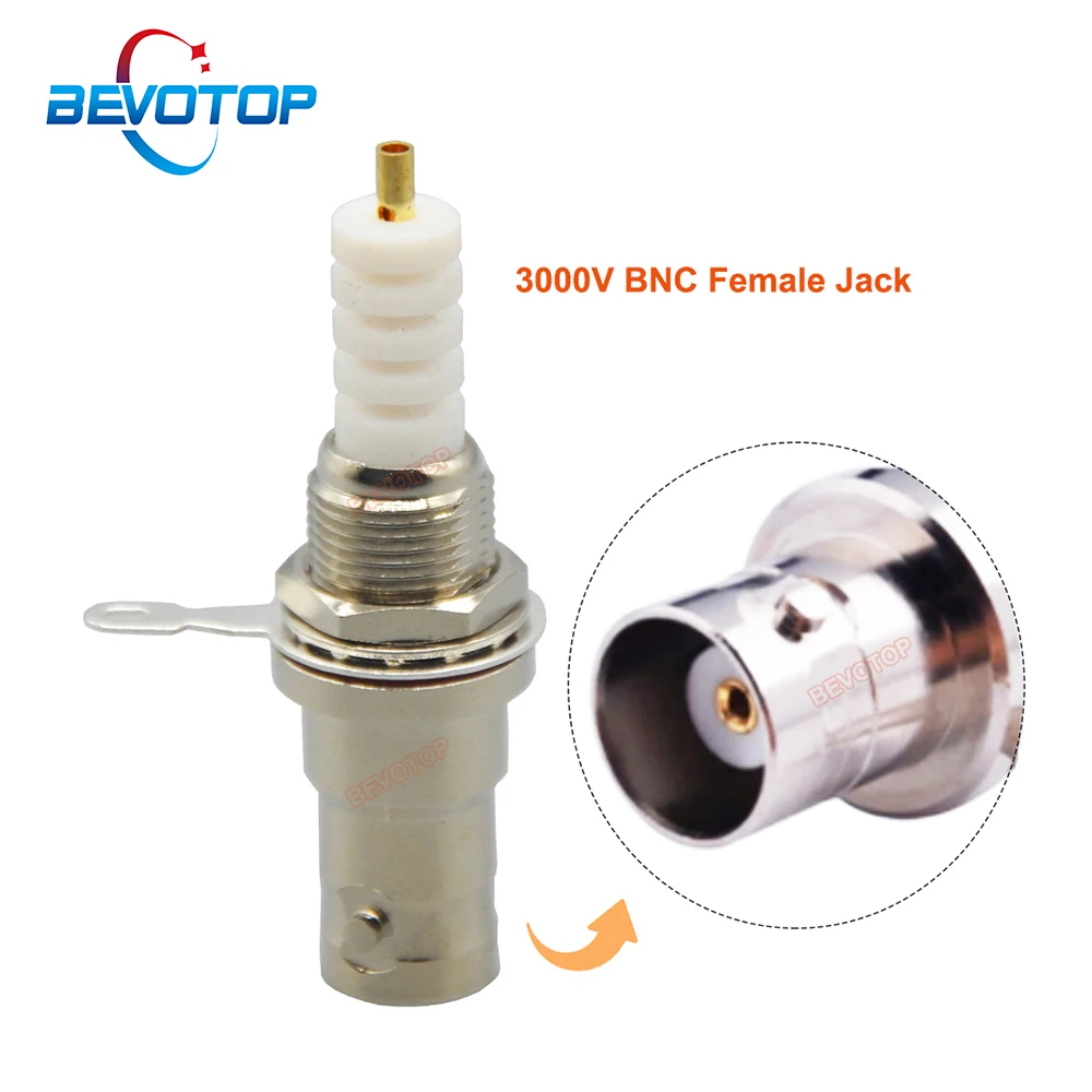 New RF Connector BNC Female Jack MHV 3000V 3KV High Voltage High Quality RF Coaxial Connector for RG58 RG142 LMR195 Cable