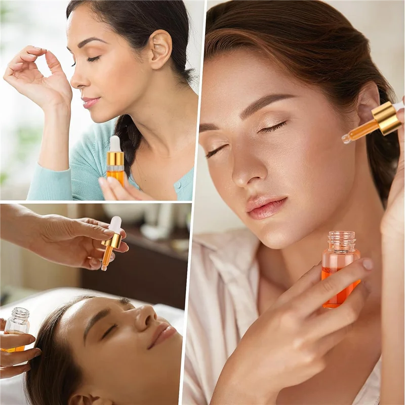 ABVI-Mini زجاجات قطارة الزيوت العطرية قوارير عينة فارغة مع غطاء برطمانات تخزين صغيرة 3 مل