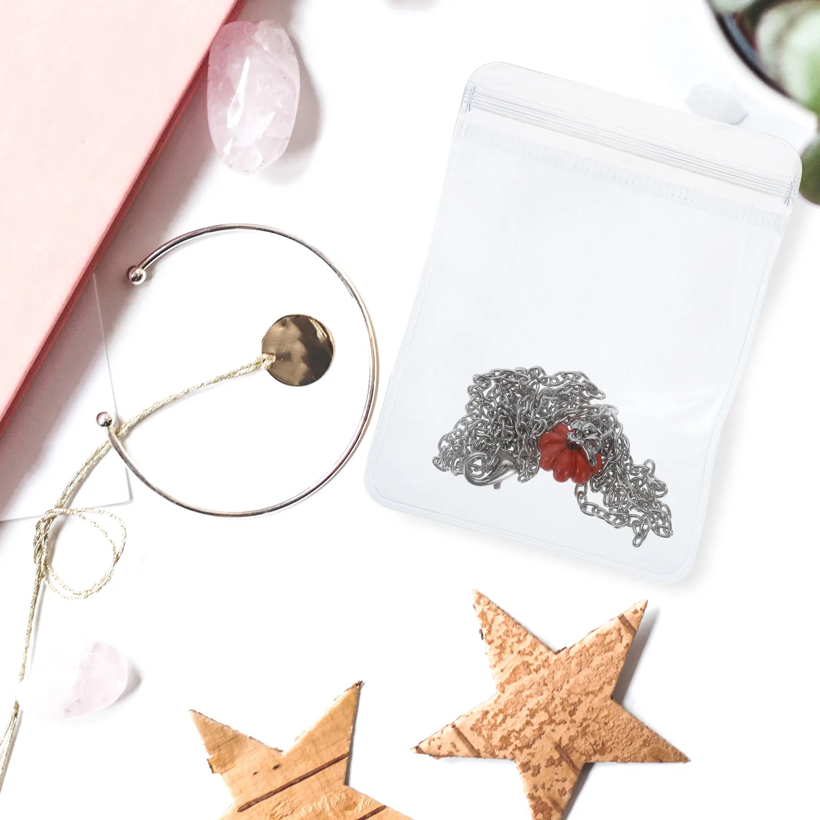 200Pcs Jewelry Storage Bag Transparent Zipper Lock Plastic Pouch Thickened Clear Small Item Organizer Gift Favor Bag