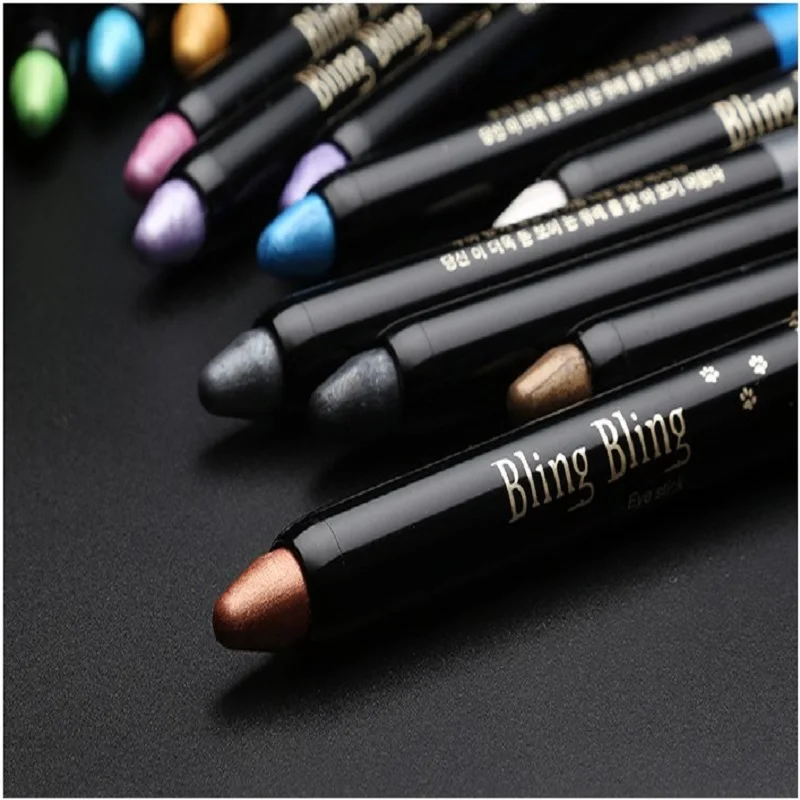 15 Farben Perl glanz Lidschatten Bleistift wasserdicht langlebigen Glitzer Schimmer Lidschatten Stift Eyeliner Stick Augen Make-up-Tools