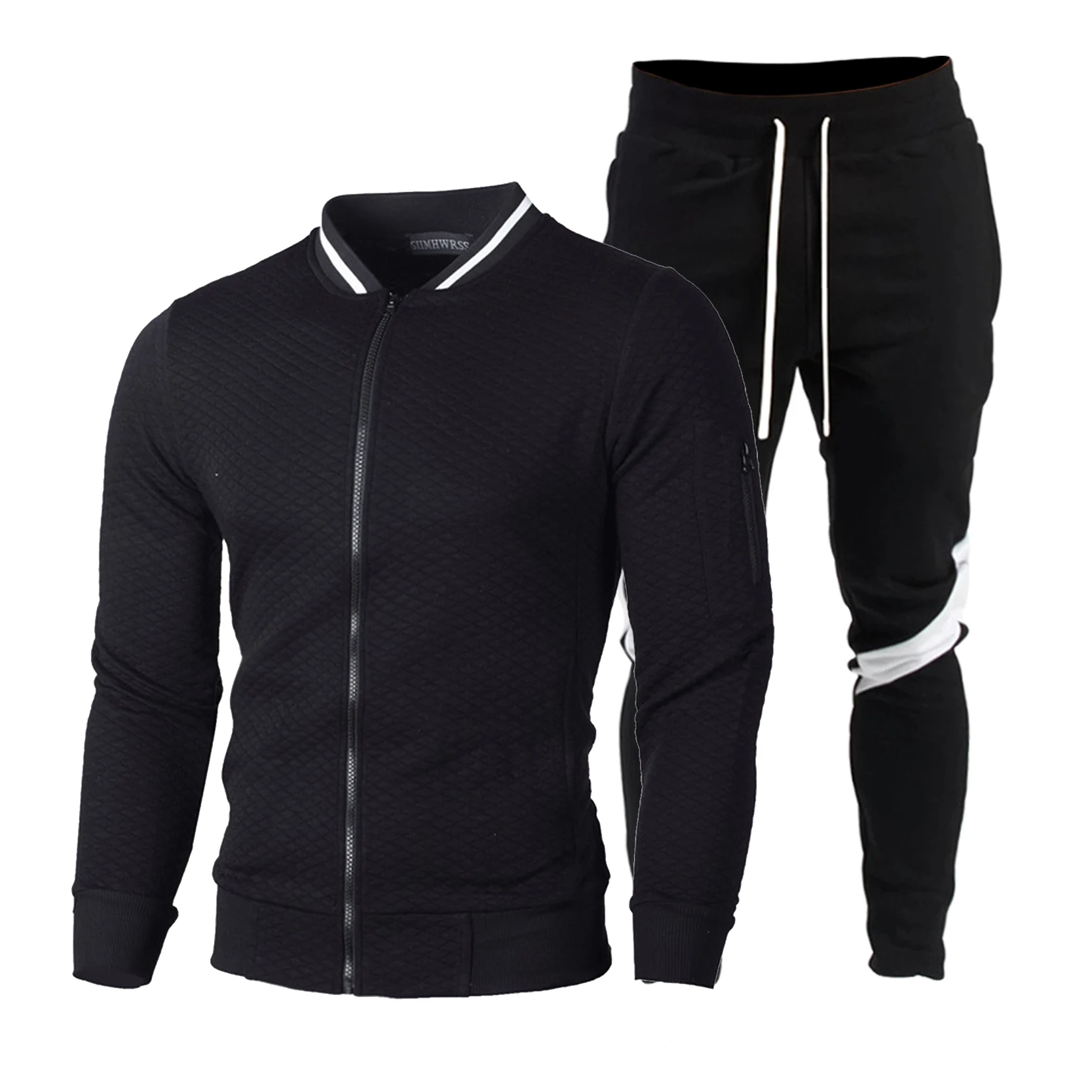 Conjunto de sudadera con cremallera para hombre, chaqueta deportiva de ocio, ropa de jogging, marca al por mayor, descuento de cantidad