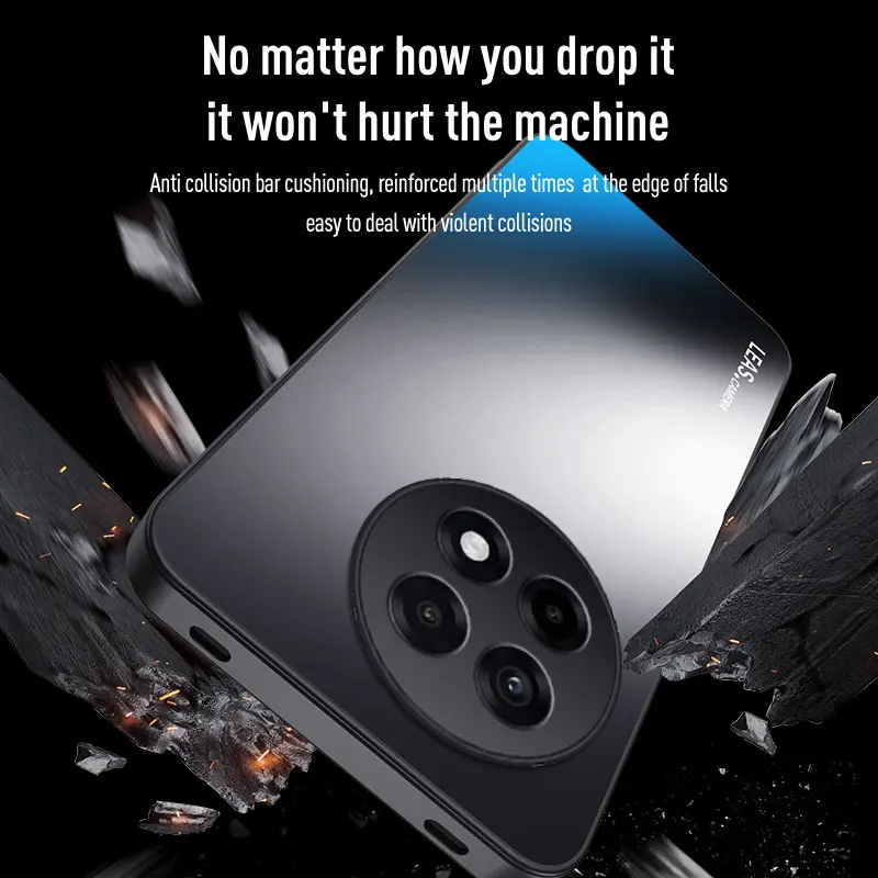 EUCAGR لهاتف OnePlus Ace 5 Pro فاخر مقاوم للصدمات AG متجمد ناعم من البولي يوريثان + PC غطاء خلفي غير لامع لهاتف OnePlus Ace5Pro جراب هاتف Coque