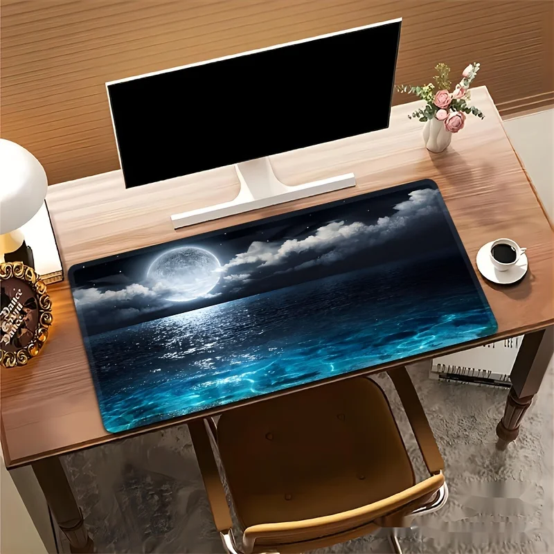 

Large Office Mouse Pad microfiber cloth surface stable rubber backing for PC laptop keyboard desk setup ideal desk pad for gamin