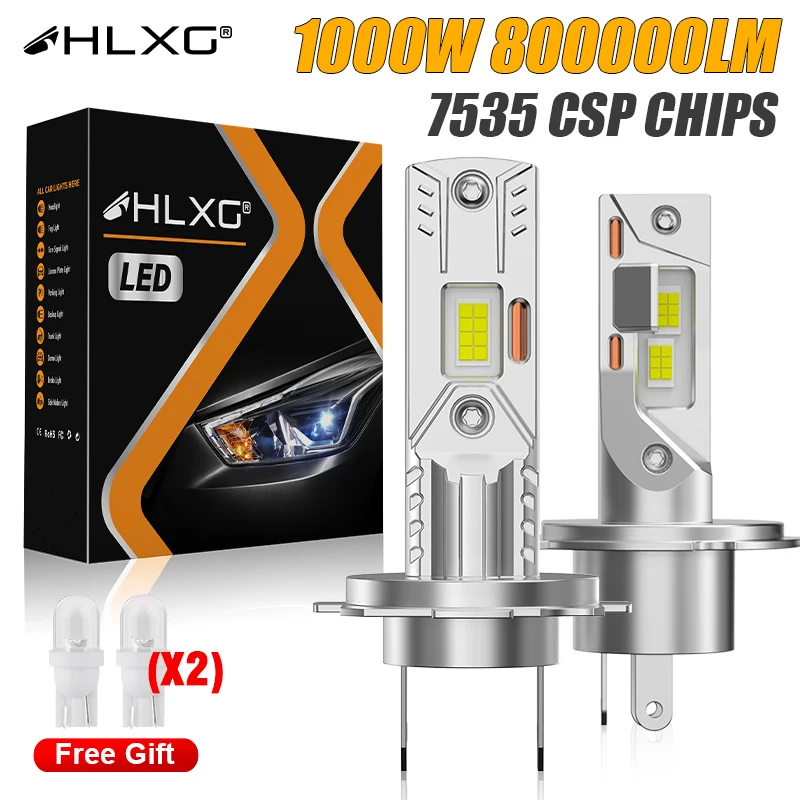 HLXG 1000W H7 Светодиодная лампа для фар Canbus H4 H1 Светодиодная лампа 800000 LM STG дальнего ближнего света 6000K 1: 1 мини-размер мотоцикла Plug & Play 12 В HLXG 1000W H7 Светодиодная лампа для фар Canbus H4 H1 Светодиодная лампа 800000 LM STG дальнего ближнего света 6000K 1: 1 мини-размер мотоцикла Plug & Play 12 В