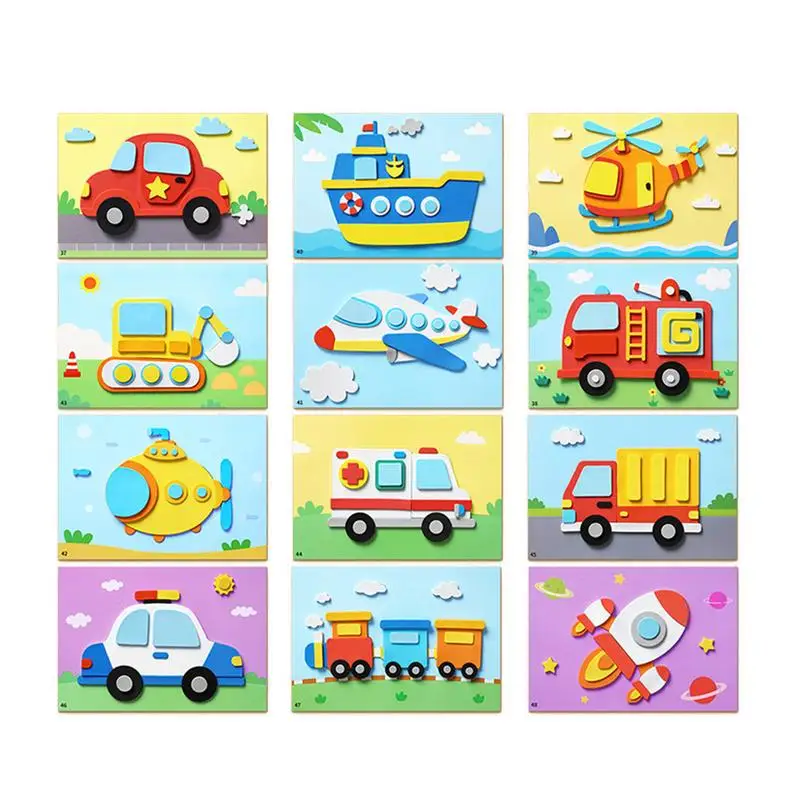 

EVA Foam Sticker Puzzle Game Toddler Kids Art Craft Kits Interactive Kids Handmade Stickers For Children Cognitive Abilities