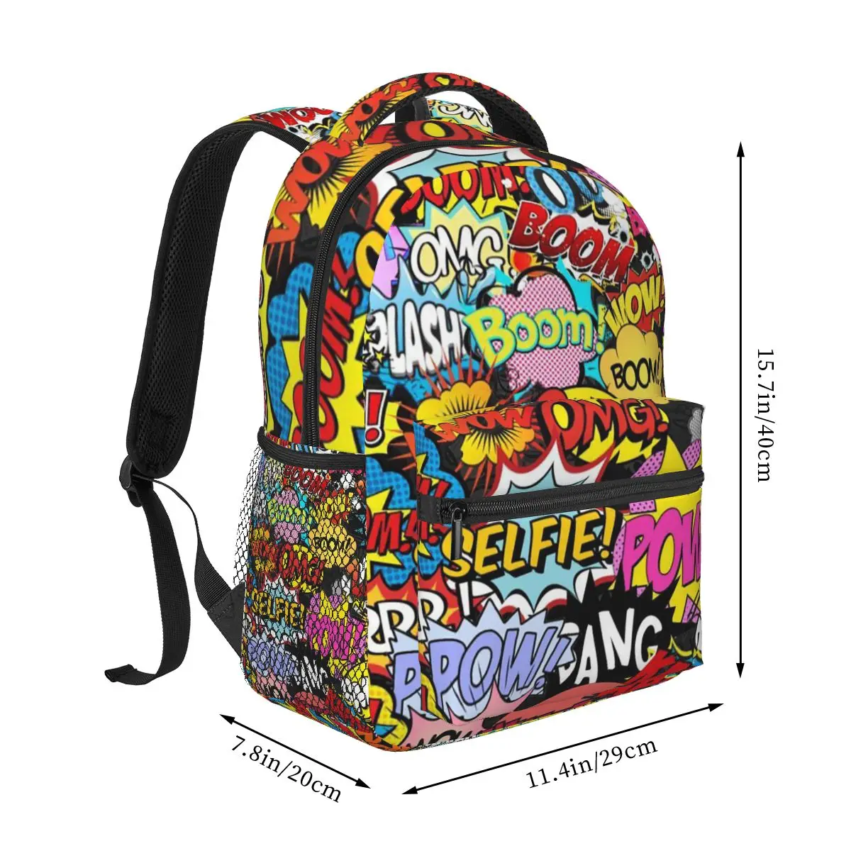 Fun Street Graffiti Comic Pop Art Backpacks Boys Girls Bookbag Children School Bags Cartoon Rucksack Shoulder Bag Large Capacity
