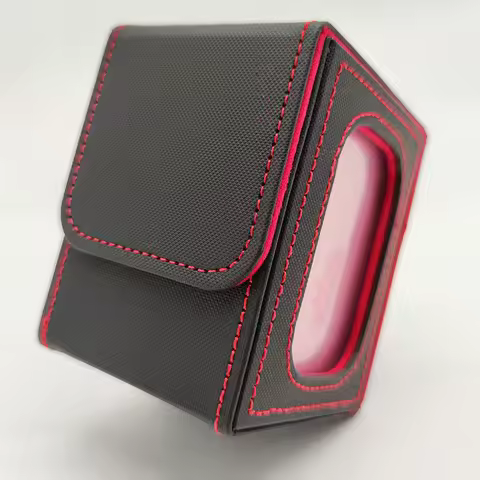 MTG Card Deck box with Display Window, Trading Card Storage Box, Can Hold 120 + Single sleeved Cards, Magnetic PU leather box