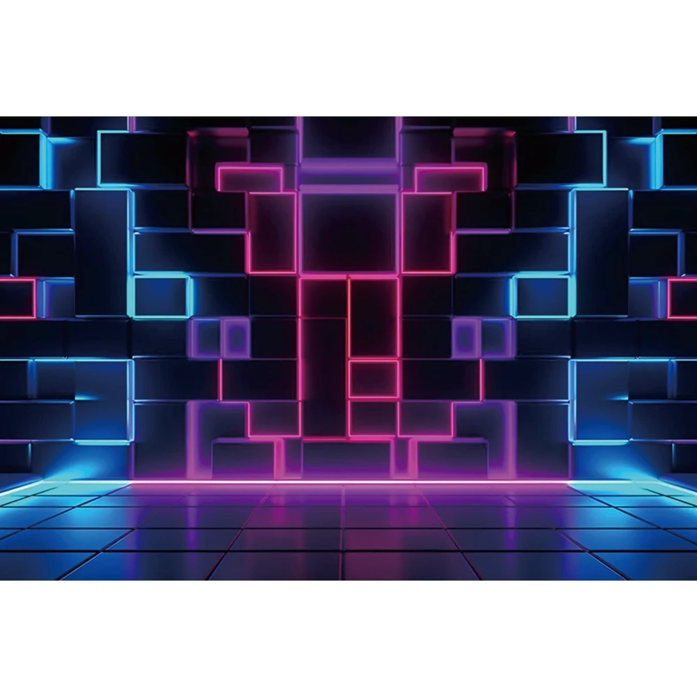 أضواء النيون عيد ميلاد خلفية مستقبلية النمط الإلكتروني 80's 90's ديسكو روك مرحلة أفلام الألعاب الكبار التصوير خلفية #2