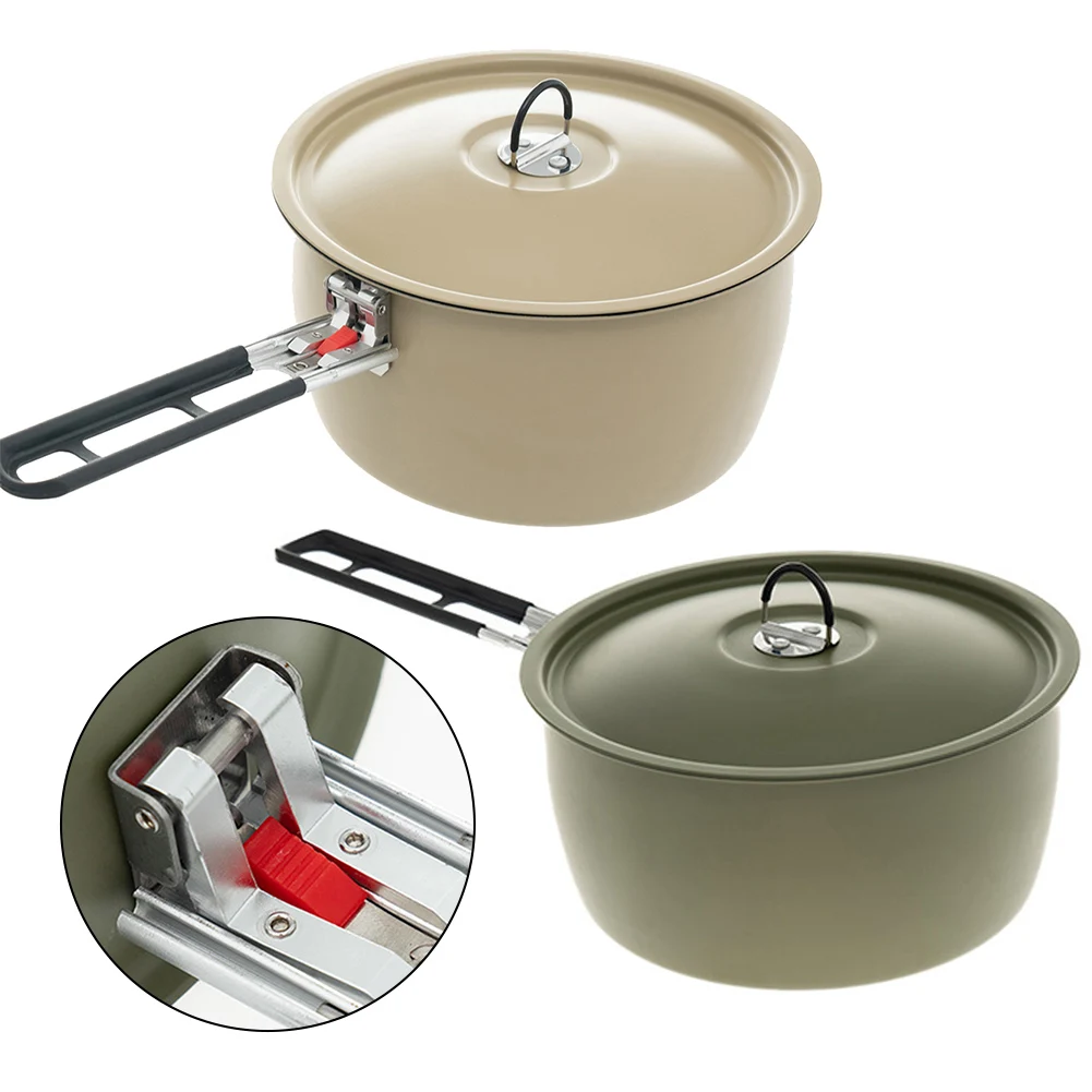 

Aluminum Alloy Camping Cookware Portable Frying Pan Compact Frying Pan For Hiking Lightweight Heating Pot For Outdoor