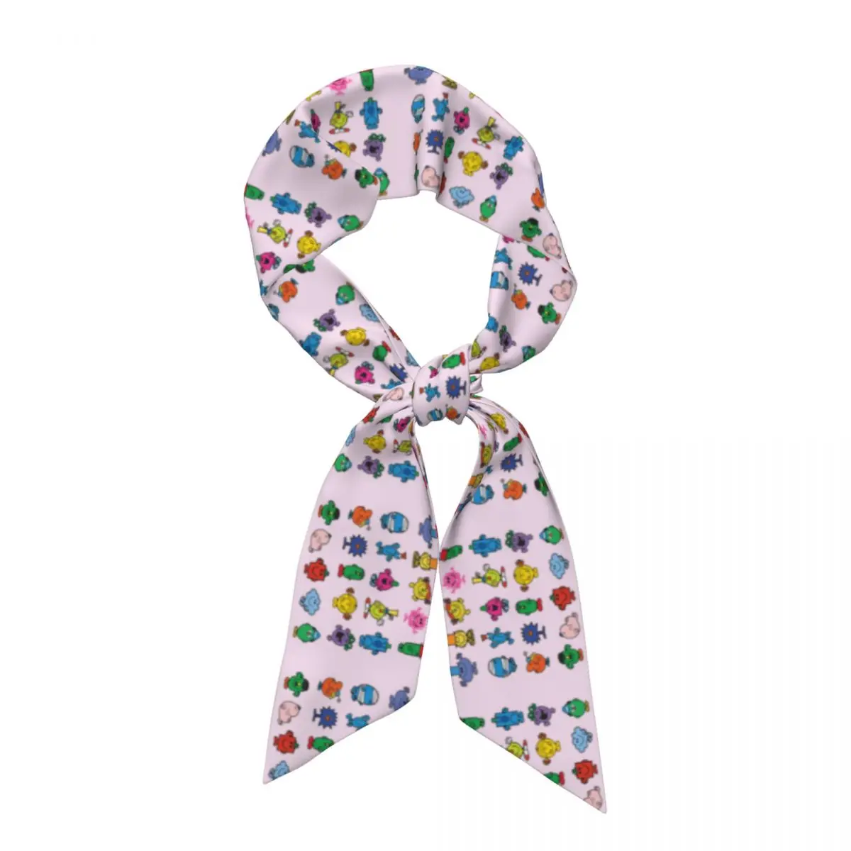 Little Miss Mr Women Long Narrow Scarf Soft Skinny Scarf Multi-use Neck Head Wrap for Office Daily Party