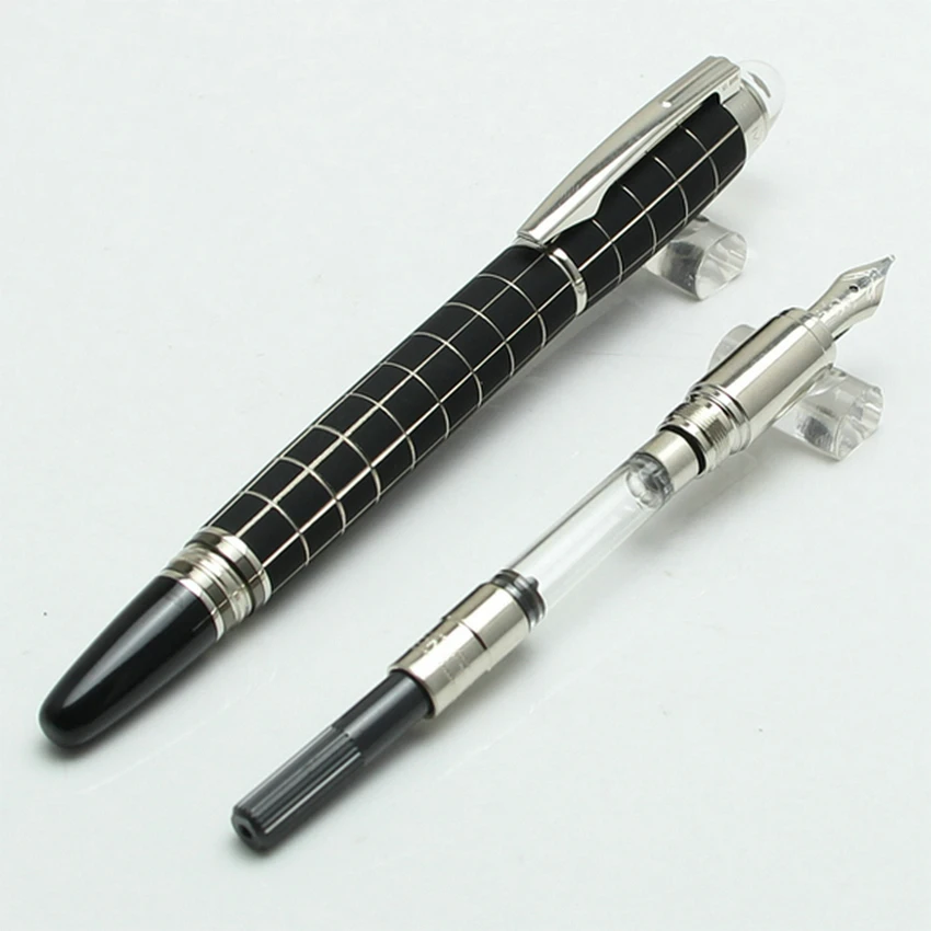 High Quality Luxury Monte Mb Midnight Black Resin Ballpoint Pen Blance Best Rollerball Fountain Pens with Number Office Gift Set