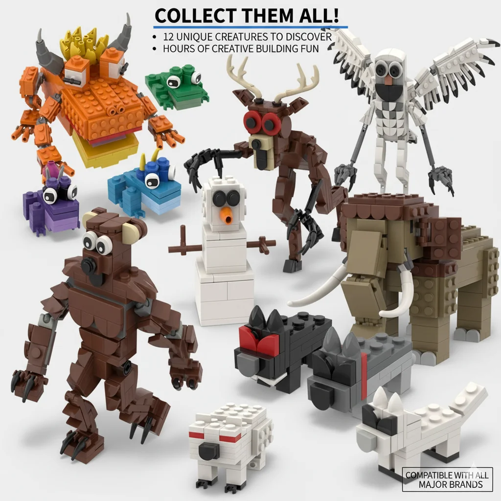 

New 99nights Horror Building Blocks Funny Forest Deer White Owl Assembling Game Modle Figurines Toy For Kid Birthday Gifts