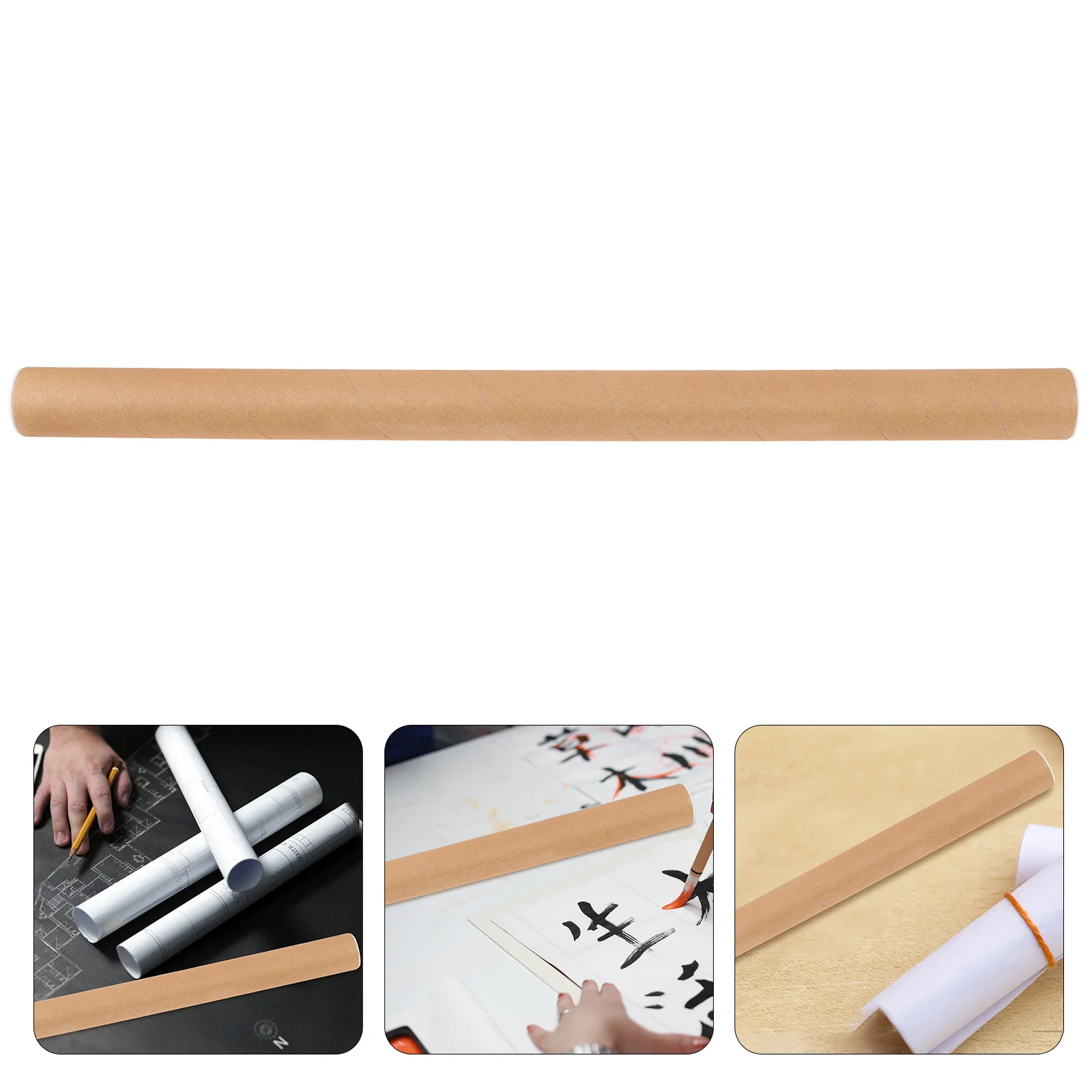 Carton Packaging Kraft Mailing Tubes Poster Storage Paper Drawing Heat Shrink Tubing Painting Artwork Portable