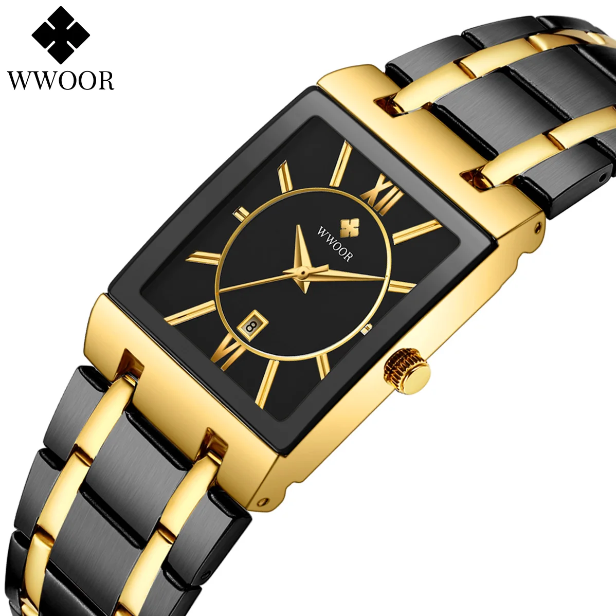 WWOOR New Women Watches Square Luxury Brand Women\'s Bracelet Wristwatches Creative Steel Ladies Waterproof Date Relogio Feminino