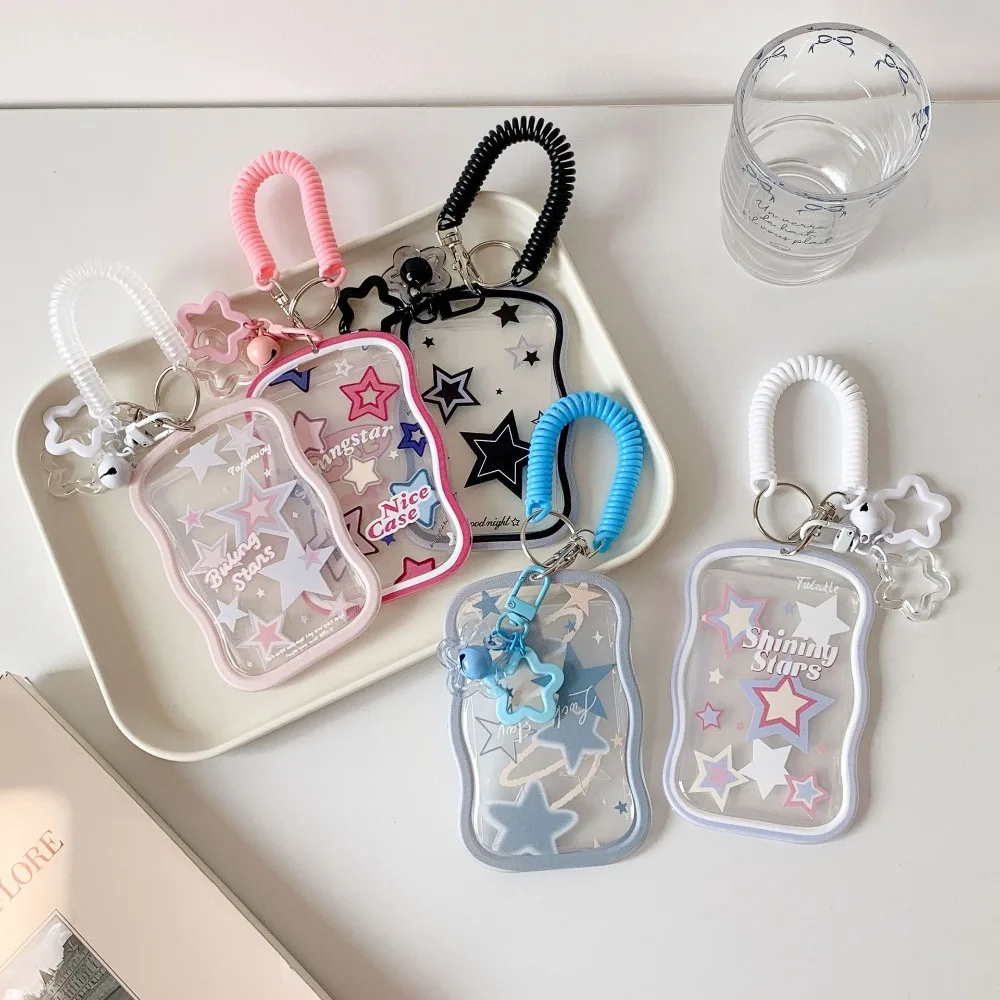 Durable with Card Holder Gradient Color Stars Idol Photo Card Storage Case 3 Inch Photocard Holder