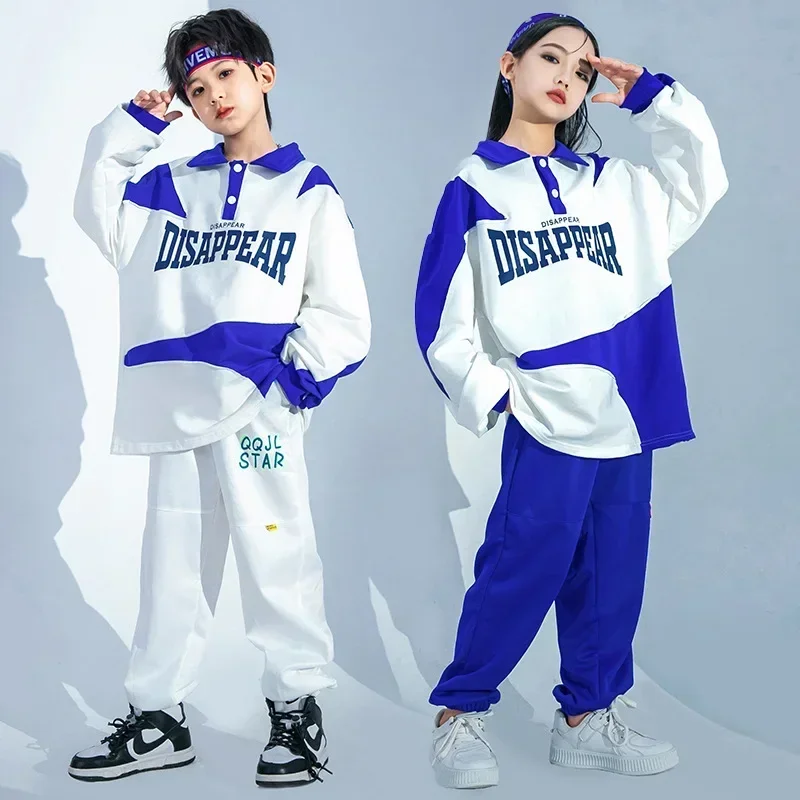 Spring Autumn Boys Sport T-shirt Pants Sets Children Tracksuits Girls Sweatshirt Cheerleading Team Kids Clothes Stage Costume