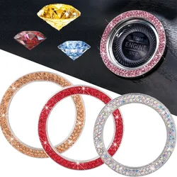 Ring Diamond Rhinestone Car One Click Button Engine Start Stop Switch Cover For BMW Audi Toyota Honda Kia Ford Accessories