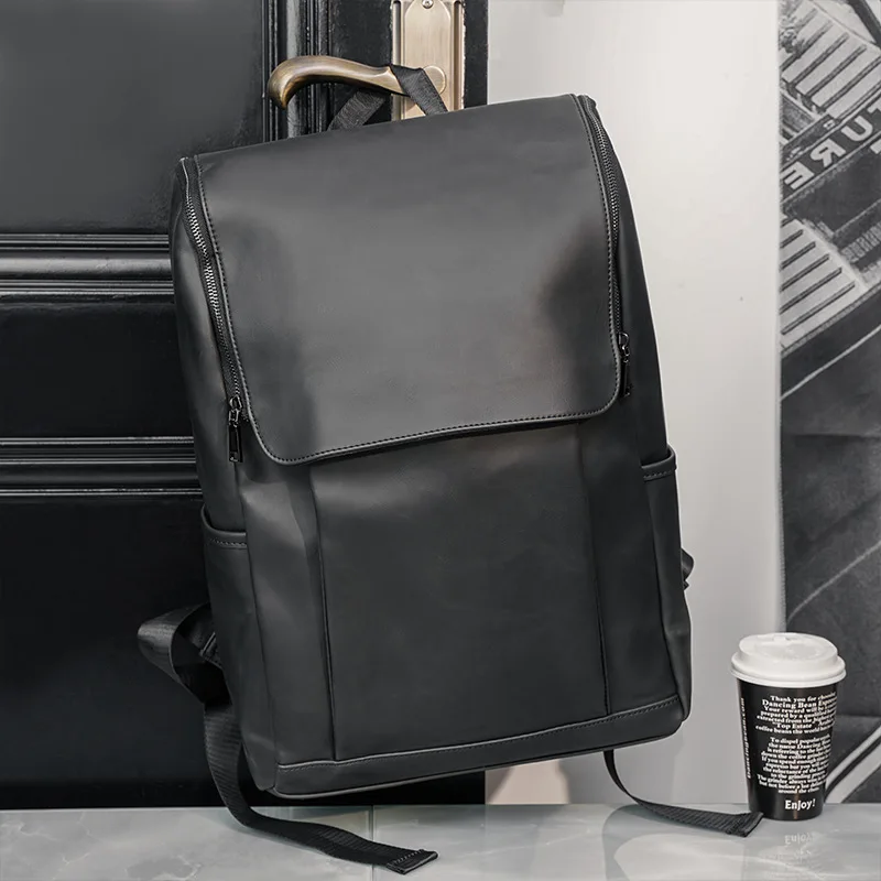 Vintage PU Leather Backpack Outdoor Student Bookbag Casual Rucksack Laptop Bag for Men