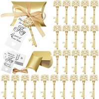 10-50Pcs Wedding Gifts Key Bottle Opener Candy Box For Wedding Vintage Rose Gold Key Opener Favors Gift Wedding Party Decoration