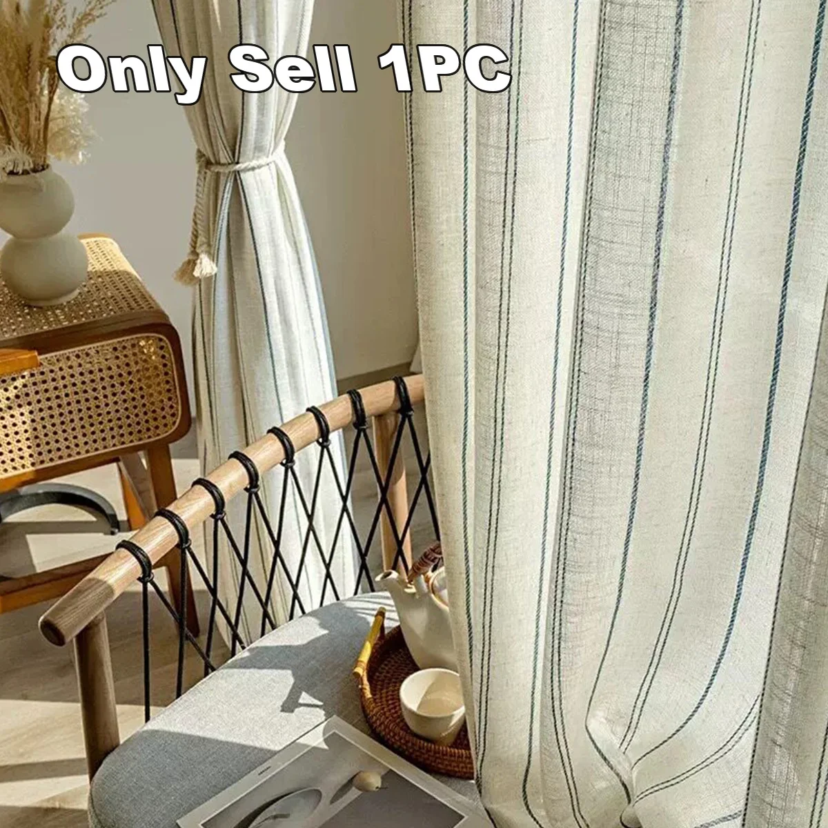 French Vintage Blue Rose Print Blackout Curtain, Heat Insulation Dustproof, Bedroom Balcony Living Room Window Covering