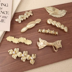 1pc Fashion Metal Spring Clip Women's Exquisite Edge Clip Sideburns Hair Clip Suitable for Girls' Daily Wear Hair Accessory Gift