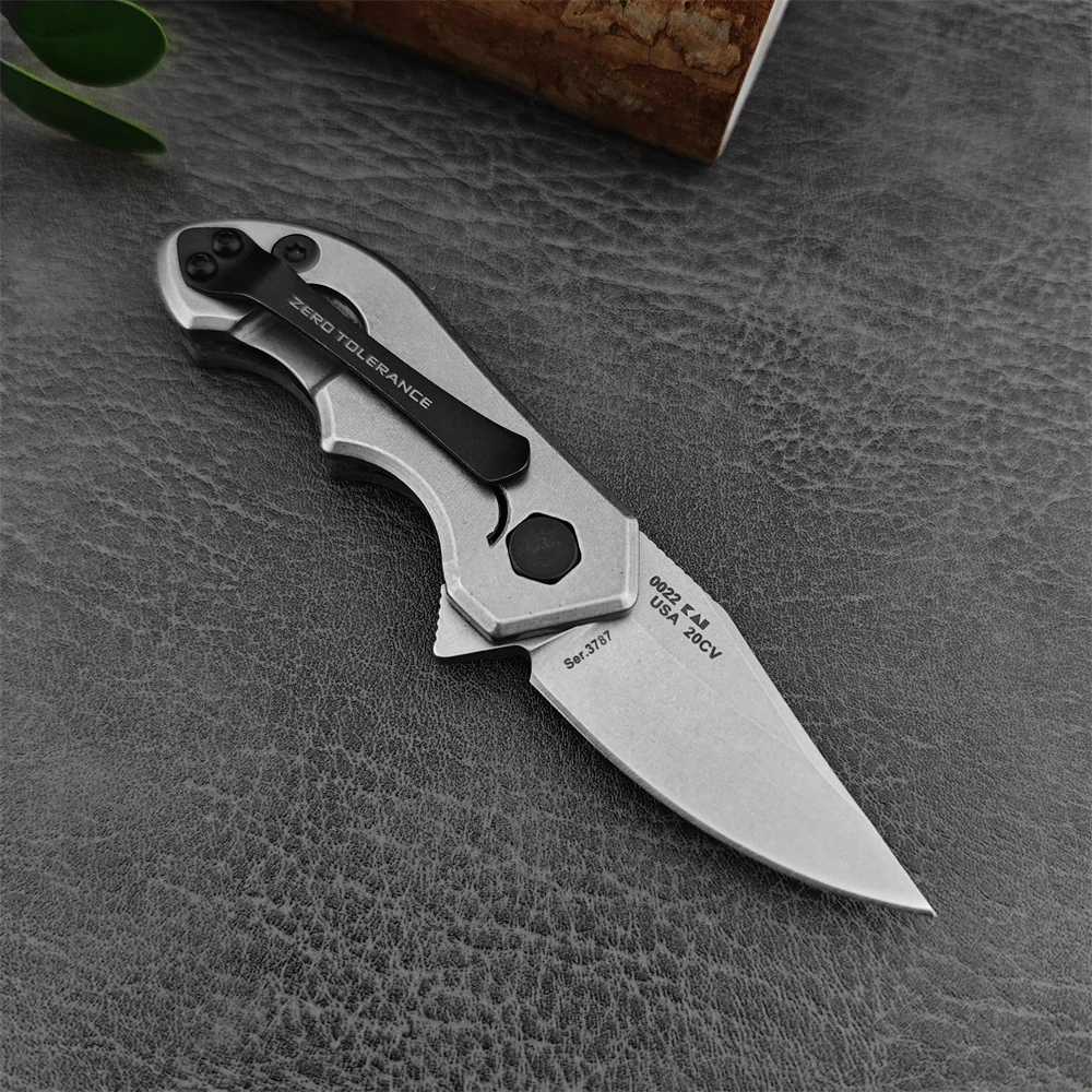 Mini Pocket 0022 Tactical Folding Knife CPM-20CV Blade CNC Carbon Fiber Handle 60HRC Outdoor Camping Fishing Survival EDC Tool