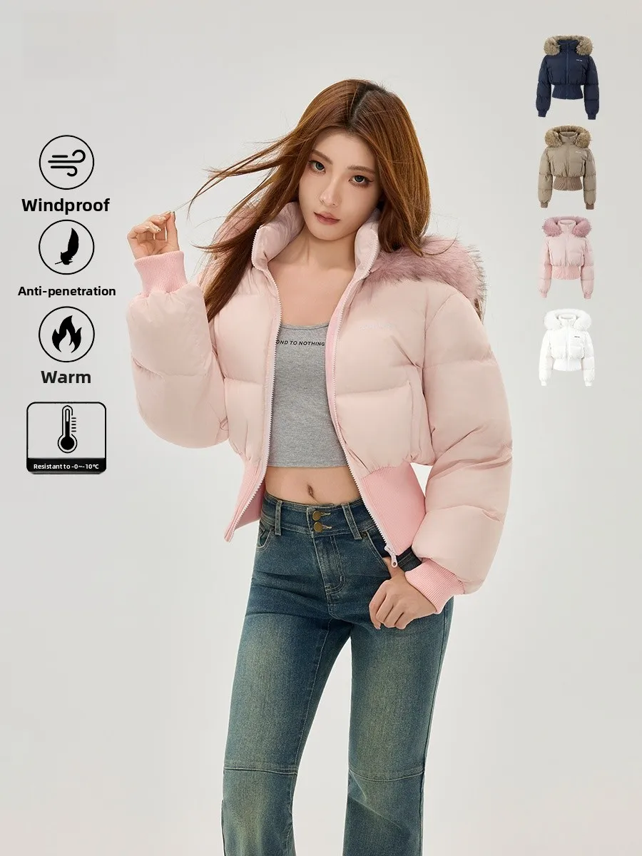 

Женское зимнее пальто Or Puffer Jaet 90 White Du down Thiened с капюшоном и поясом, прочное зимнее пальто Power STN