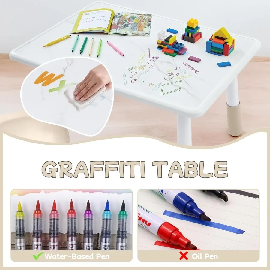 

Adjustable Toddler Table And Chair Set Ages 3-8 Perfect For Reading Drawing Eating And Creative Activities In Daycare Classroom