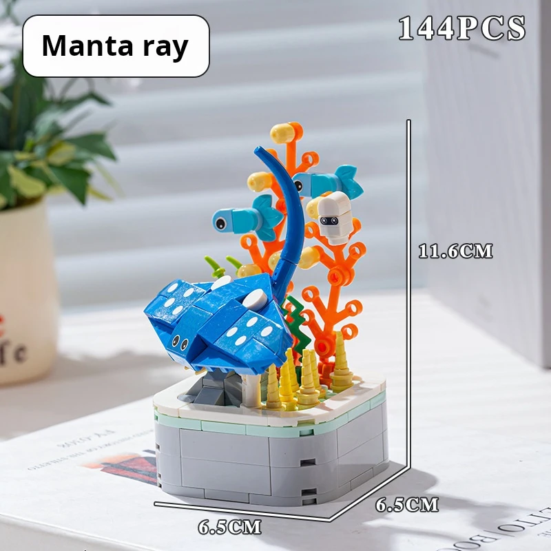 Rose Flower Building Block Flower Eternal Bouquet Prickly Pear Model Plant Decoration Educational Toy For Kids Birthday Gift