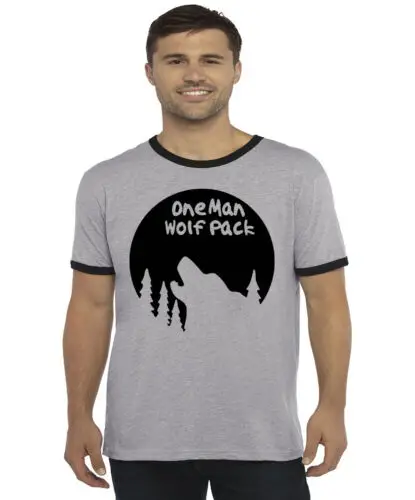 One Man Wolf Pack Funny T-shirt Mens Gifts Clothing Apparel Dad Gifts