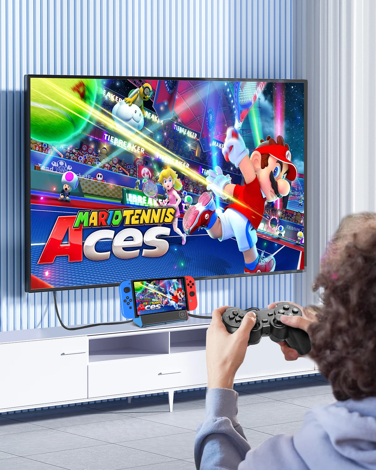 Stacja dokująca do przełącznika Nintendo / przełącznika OLED, wymiana stacji dokującej Switch do telewizora z adapterem 4K HDMI / portem typu C / USB