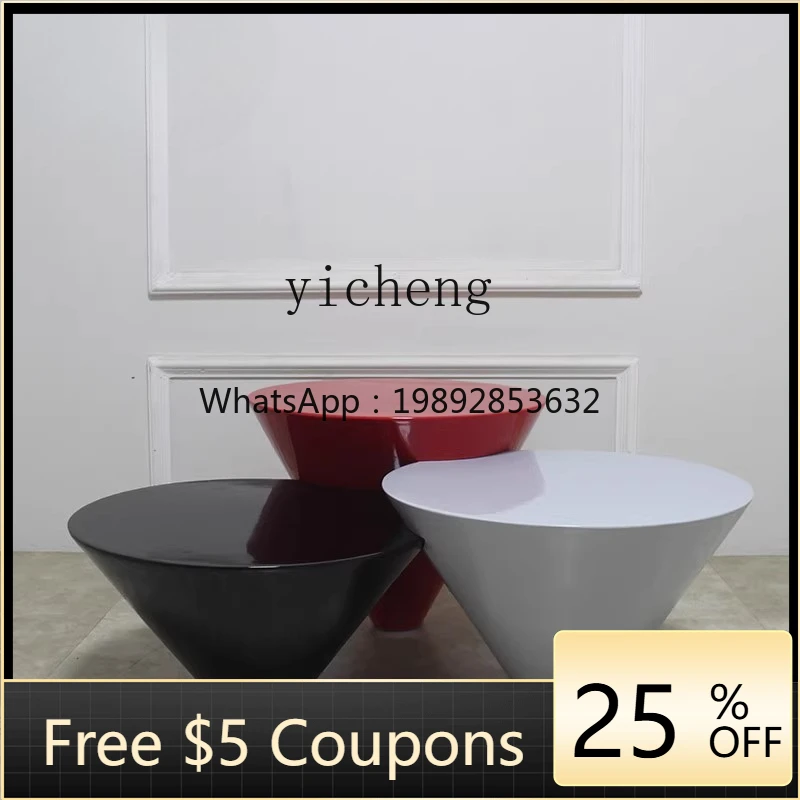 minimalist art coffee table living room home high-end creative three-in-one conical special-shaped sofa table