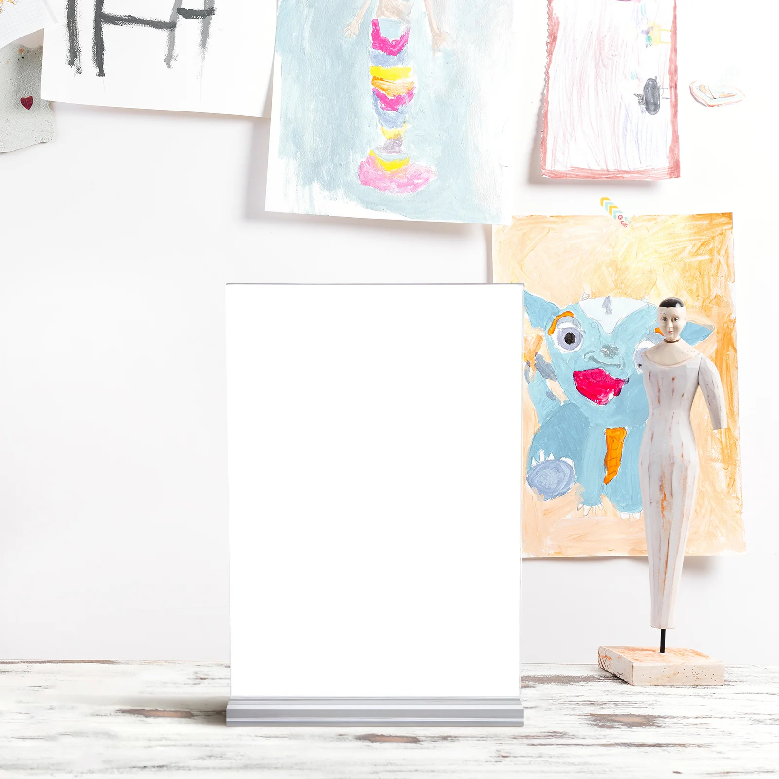 

6Pcs Transparent Acrylic Sign Holder Sturdy Display Stand Paper Document Menu Organizer for Desk A5 Acrylic Sign Holder