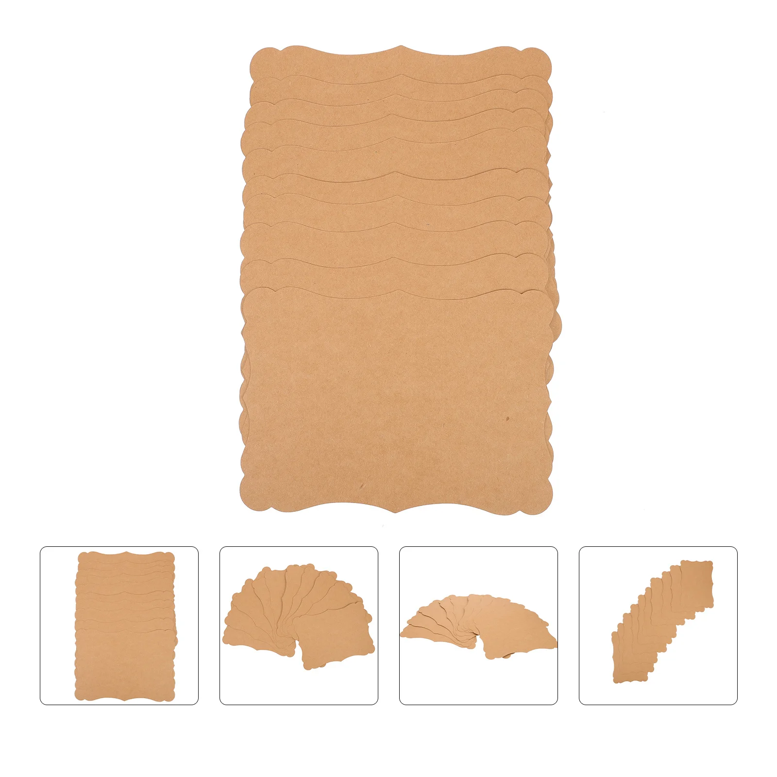 

10Pcs Birthday Cards Vintage Kraft Paper Thick Handwritten Cards for Greeting Wedding Shower Invitations Simple Letter