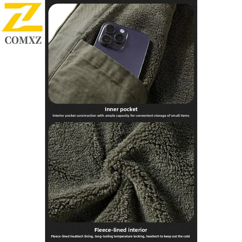 Chaqueta de trabajo de estilo americano Vintage para hombre, abrigo holgado acolchado de invierno, impermeable, resistente al viento, ropa de abrigo deportiva de algodón pesado