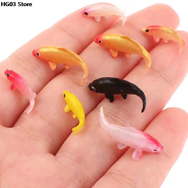 Mini pez en miniatura para decoración del hogar, modelo de pez de simulación de carpa, Animal de juguete para niños, figuritas decorativas DIY, 1/5 piezas, nuevo